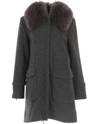 Woolrich Manteau Femme Pas cher en Soldes - Gris