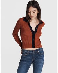 Rag & Bone Navaya Cotton Polo Cardigan in Blue | Lyst