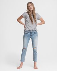 Rag & Bone Dre Low-rise Boyfriend - Stella Relaxed Fit Light Indigo Jean - Blue
