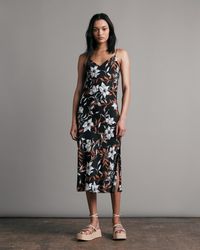Rag & Bone Satin Mallory Floral Slip Dress in Red Floral (Red) | Lyst