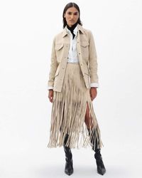 Rag & Bone - Jasmine Fringed Suede Skirt - Lyst