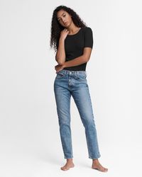 Rag & Bone Rosa Mid-rise Boyfriend - Farrow Relaxed Fit Acid Mid Indigo Jean - Blue