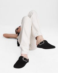 Rag & Bone Ansley Slide - Suede Slide With Adjustable Strap - Black