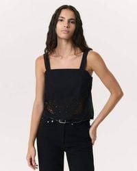 Rag & Bone - Clem Lace-Trim Poplin Tank Top - Lyst
