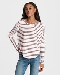 Rag & Bone Knit Striped Long Sleeve Relaxed Fit Top - Multicolor