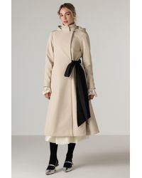 RainSisters - Double Breasted Coat With Trapeze Cut With A Bow - Lyst