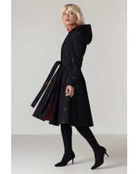 RainSisters - Fit And Flare Coat With Pleated Skirt And Strawberry Print - Lyst