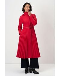RainSisters - Fit And Flare A-Line Coat With Pleated Skirt - Lyst