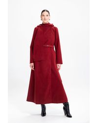 RainSisters - Warm Double Breasted Coat With Hood & Scarf - Lyst