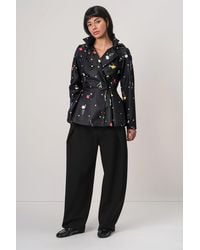 RainSisters - Double Breasted Jacket With Detachable Hood - Lyst