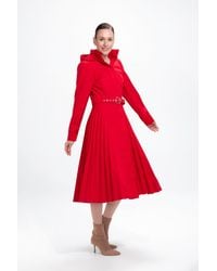 RainSisters - Fit And Flare A-Line Coat With Pleated Skirt - Lyst