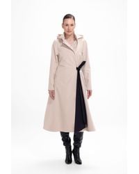 RainSisters - Double Breasted Coat With Trapeze Cut With A Bow - Lyst