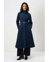 RainSisters - Fit And Flare A-Line Coat With Pleated Skirt - Lyst