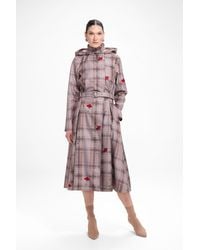 RainSisters - Double Breasted Coat With Front Pleats - Lyst