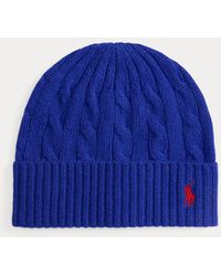 Polo Ralph Lauren - Berretto in lana e cashmere a trecce - Lyst