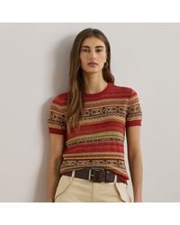 Ralph Lauren - Maglia a righe geometriche maniche corte - Lyst