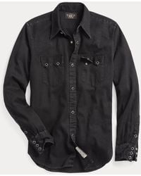 RRL - Slim Fit Denim Western Overhemd - Lyst
