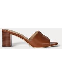 Ralph Lauren - Ralph Lauren Everley Block-Heel Calfskin Sandal - Lyst