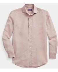 Ralph Lauren Purple Label Camisa de loneta, lino y seda - Rosa