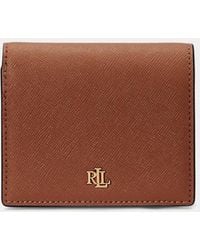 Ralph Lauren - Crosshatch Leather Compact Wallet - Lyst