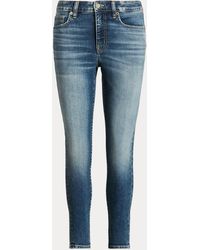 Ralph Lauren Kleding Broeken & Jeans Jeans Skinny Jeans Hoge taille skinny enkeljeans met print 