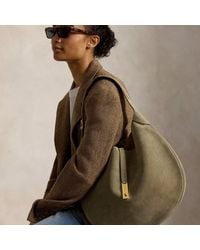 Polo Ralph Lauren - Large Suede Polo Id Shoulder Bag - Lyst
