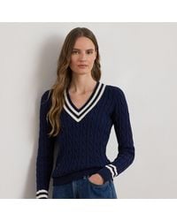 Ralph Lauren - Cable-Knit Cotton Cricket Jumper - Lyst