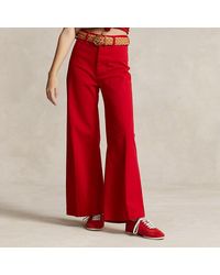 Polo Ralph Lauren - Stretch Cotton Twill Wide-leg Crop Pant - Lyst