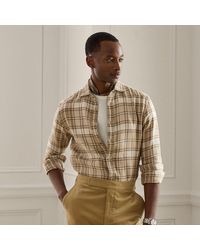 Ralph Lauren - Plaid Linen-Cotton Twill Shirt - Lyst
