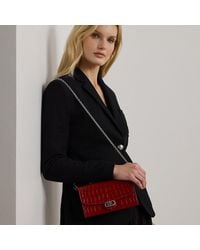 Ralph Lauren - Ralph Lauren Croc-Embossed Medium Adair Crossbody - Lyst