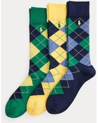 Polo Ralph Lauren - Argyle Cotton-Blend Trouser Sock 3-Pack - Lyst