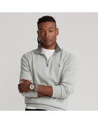 Ralph Lauren Luxury Jersey Quarter-zip Sweater - Gray
