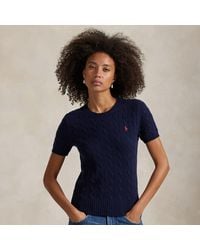 Polo Ralph Lauren - Cable Wool-Cashmere Short-Sleeve Jumper - Lyst