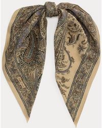 Ralph Lauren - Paisley Crepe De Chine Square Scarf - Lyst