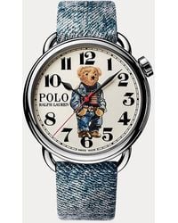 Polo Ralph Lauren - Armbanduhr in Weiß mit Denim Polo Bear - Lyst