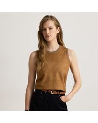 Ralph Lauren - Goat-Suede & Wool Sleeveless Jumper - Lyst