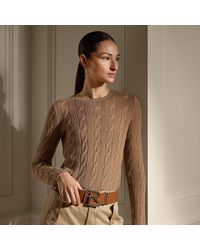 Ralph Lauren - Ralph Lauren Cable-Knit Cashmere Crewneck Sweater - Lyst