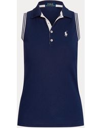 Polo Ralph Lauren Mouwloos Piqué Wimbledon Polo-shirt - Blauw