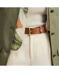Ralph Lauren - Logo-Keeper Leather Belt - Lyst