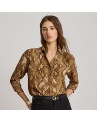 Ralph Lauren - Camisa De Georgette Con Motivo De Pitón - Lyst