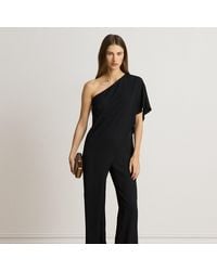 Ralph Lauren - Cape Georgette One-Shoulder Jumpsuit - Lyst