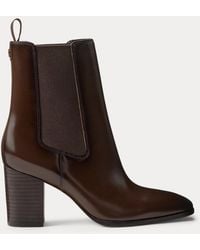 Ralph Lauren - Raelynn Glazed Leather Booties - Lyst