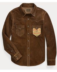 Ralph Lauren - Roughout Suede Western Shirt Jacket - Lyst