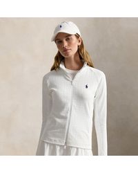 Ralph Lauren - Cable Stretch-Jacquard Zip Jacket - Lyst