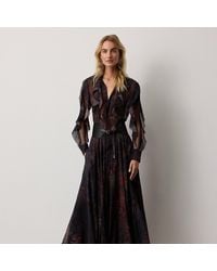 Ralph Lauren - Melony Floral Crinkle Chiffon Day Dress - Lyst
