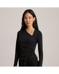 Ralph Lauren - Jersey Asymmetrical Long-Sleeve Top - Lyst