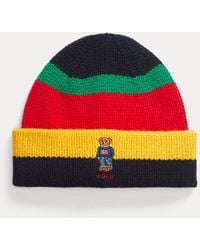 Polo Ralph Lauren - Gestreifte Wollmütze Mit Polo Bear - Lyst