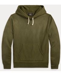 RRL - Garment-Dyed Fleece Hoodie - Lyst