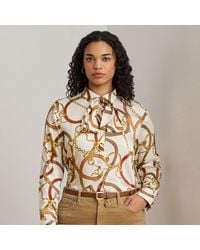 Ralph Lauren - Ralph Lauren Classic Fit Print Twill Tie-Neck Shirt - Lyst