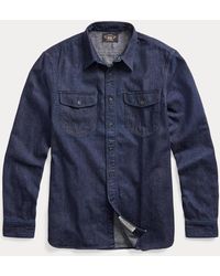 RRL Indigo Denim Workshirt in Blue for Men | Lyst UK